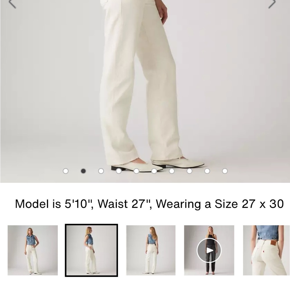 Levi's Women's Straight Leg Jeans - Cream - Picture 7 of 9